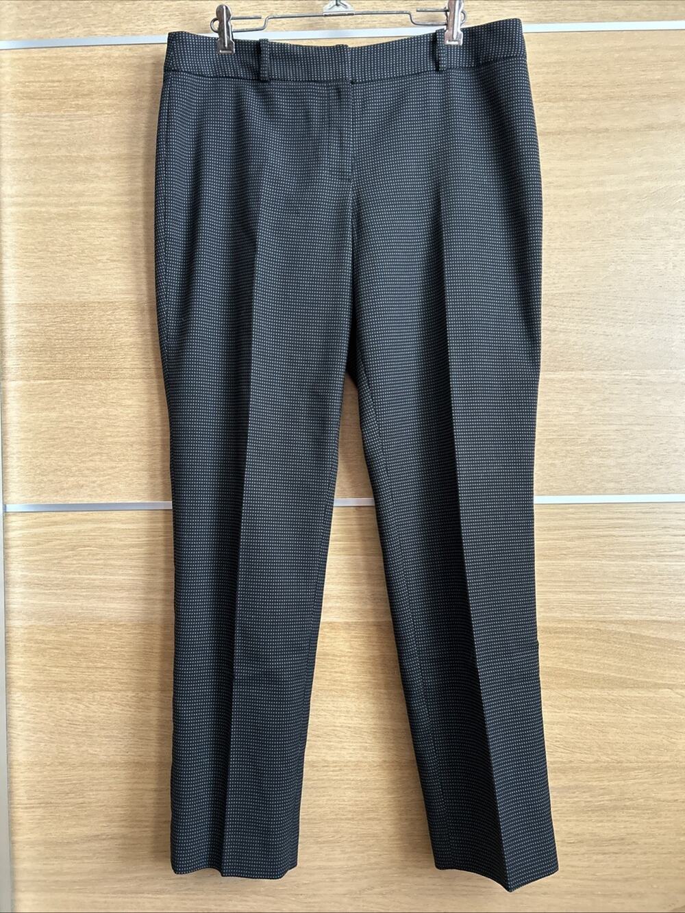 Anne Klein "The Director" Ankle Pants Women’s Size 8 Black w/white micro-dots